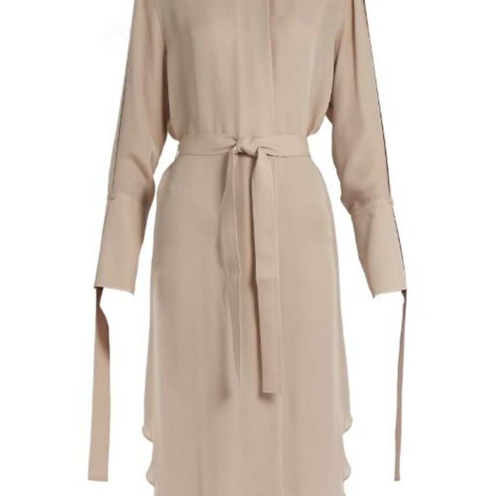 Calvin Klein collection- Leryn Round Neck Silk Georgette Dress